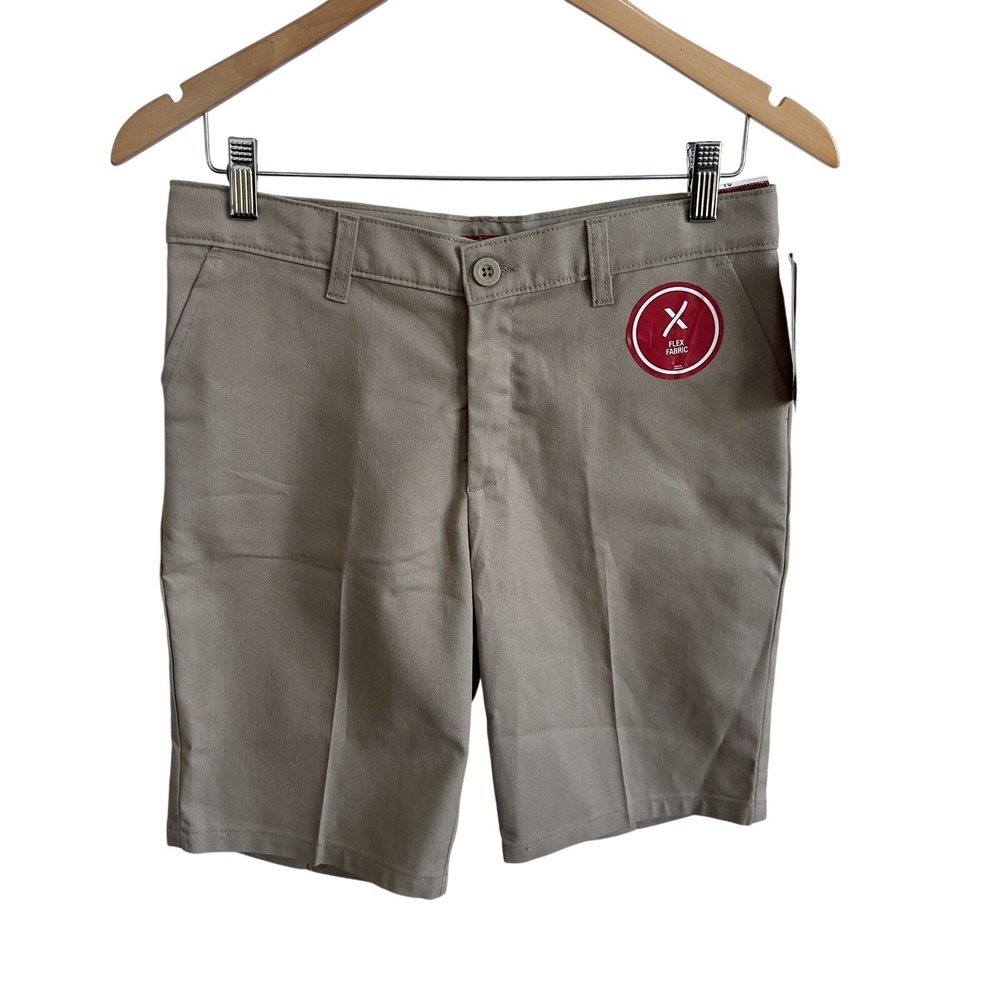 Dickies Khaki Shorts Girls Size 16 Slim Fit  Bermuda flat Front Shorts NWT